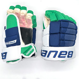 Bauer Pro Series - Gant d'occasion NHL Pro Stock - Ethan Bear (bleu/vert/blanc)